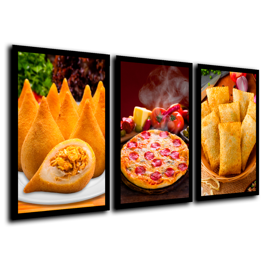 Quadros Decorativos Coxinha Pizza Pastel Restaurante Padaria Comida