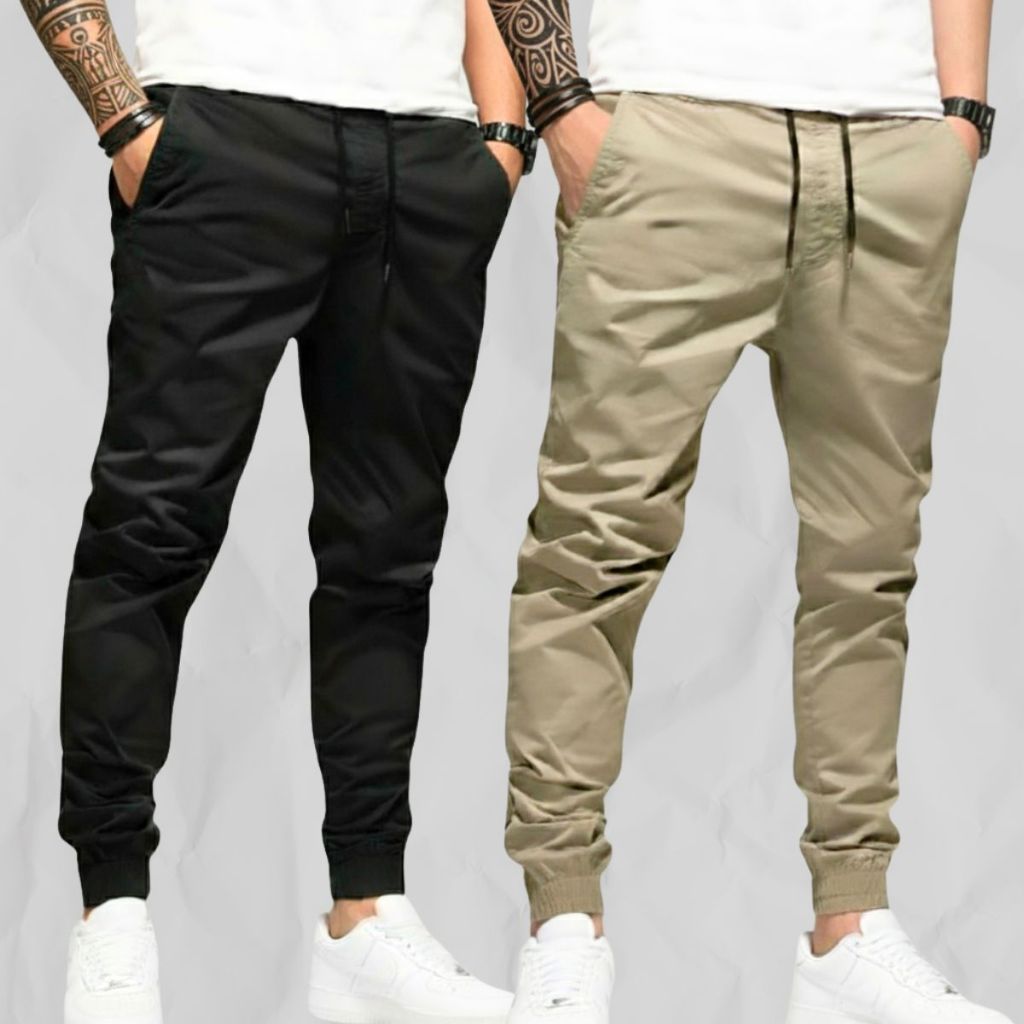 Kit 2 Calças Jogger Camuflada Sarja Masculina Punho Elástico ou Somente Uma Calça