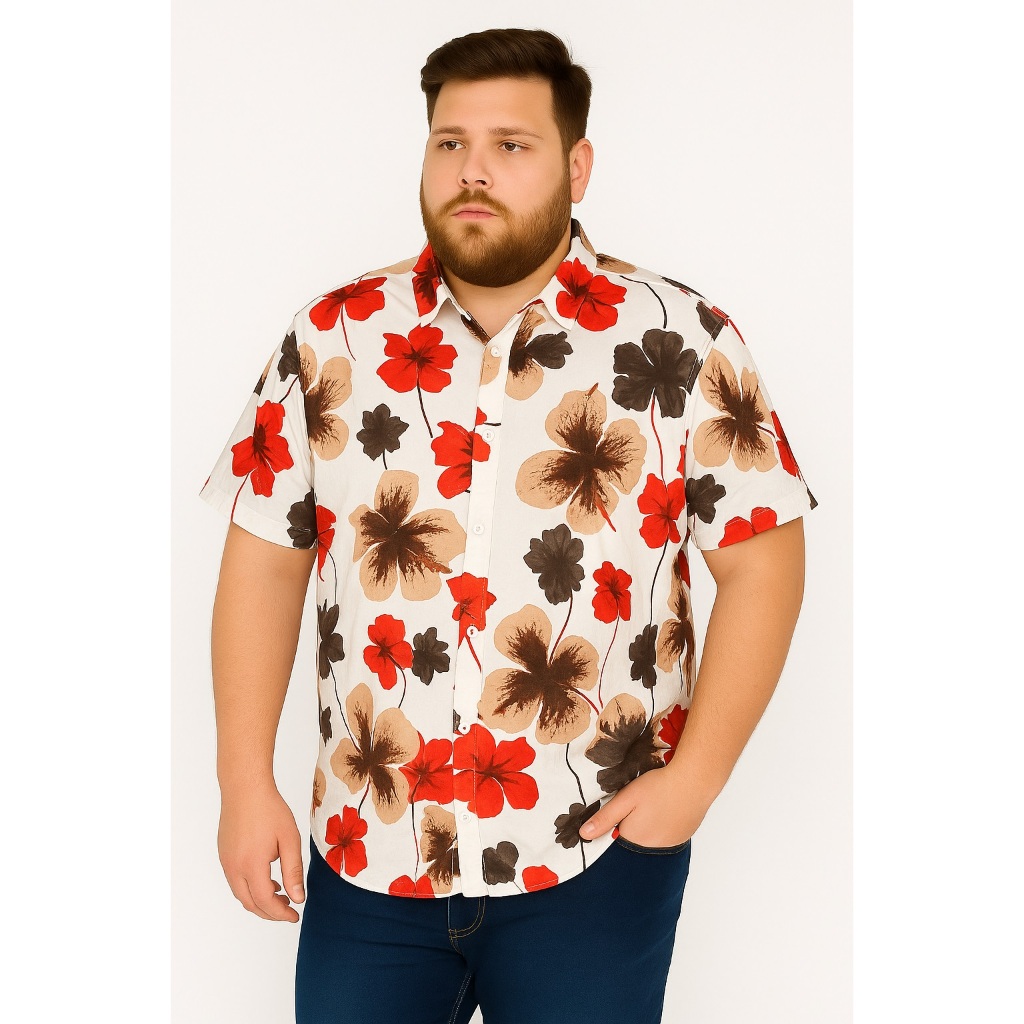 CAMISA SOCIAL SLIM MASCULINA PLUS SIZE   VISCOSE G1 G2 G3 G4 Verão 2025 em Oferta na Shopee