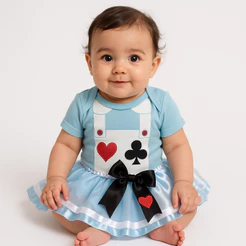 Body Bebê Infantil Menina Mêsversário Temático Alice no País das Maravilhas Lançamento