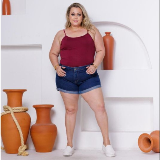 Blusa Vicsolycra Plus Size de Alcinha. em Oferta na Shopee