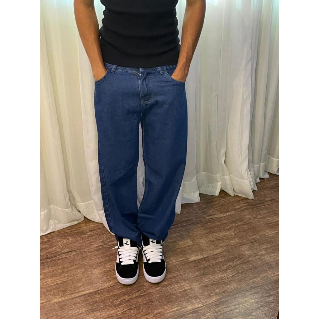 Calça Balão Premium Preta Edição Limitada Baggy Streetwear, Larga 100% Jeans de Rua – Do 36 ao 48