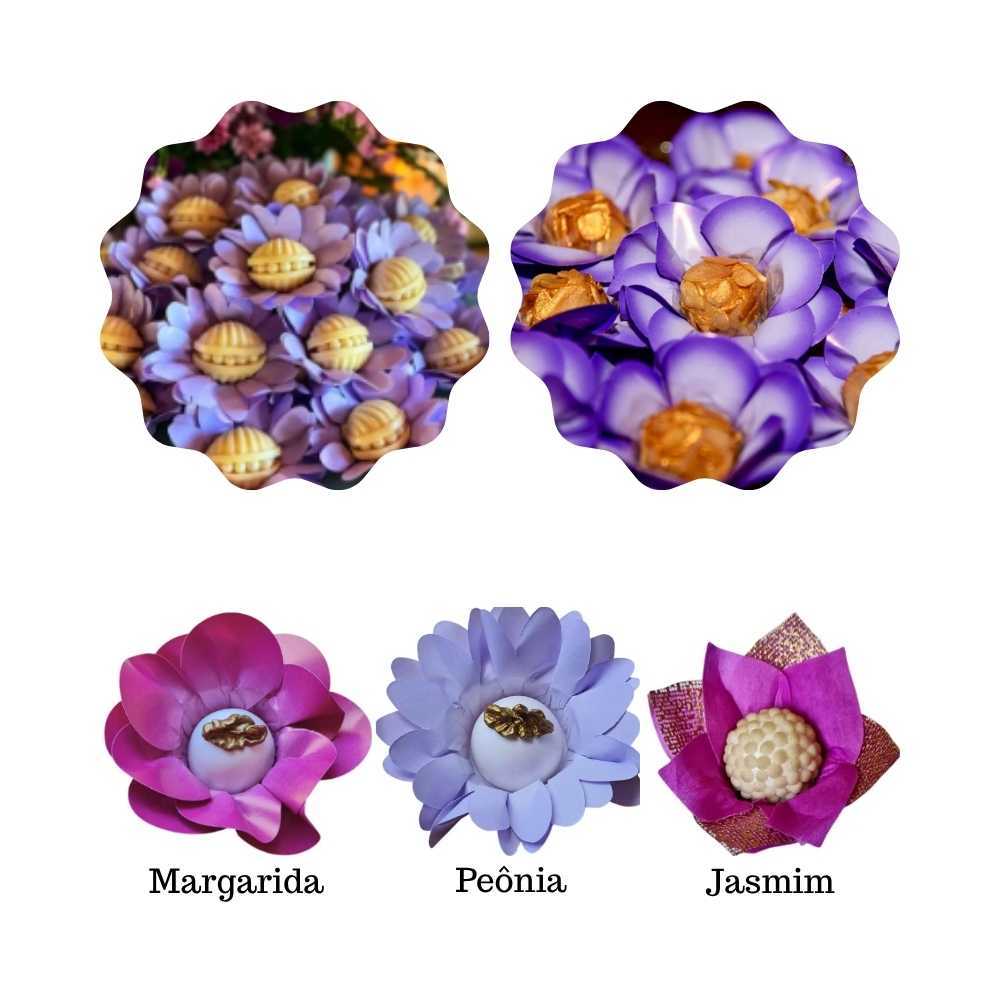 400 Forminhas para doces Margarida e Peonia em Papel e Jasmim em Tecido e Tela