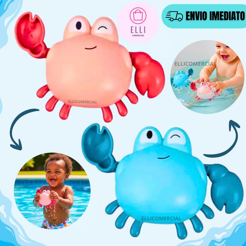 Brinquedo De Banho Divertido Caranguejo A Corda Nada Água Banheira Piscina Bebê Vermelho E Azul