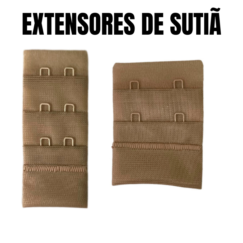 Kit 5 Extensores de Sutiãs Modelos Variados em Microfibra Colchete Lingerie Feminina
