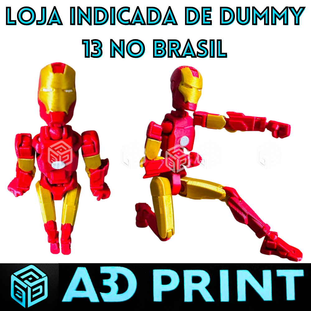 Boneco Dummy 13 Homem de Ferro Ironman - Articulado Action Figure Brinquedo Varias Posições 3D