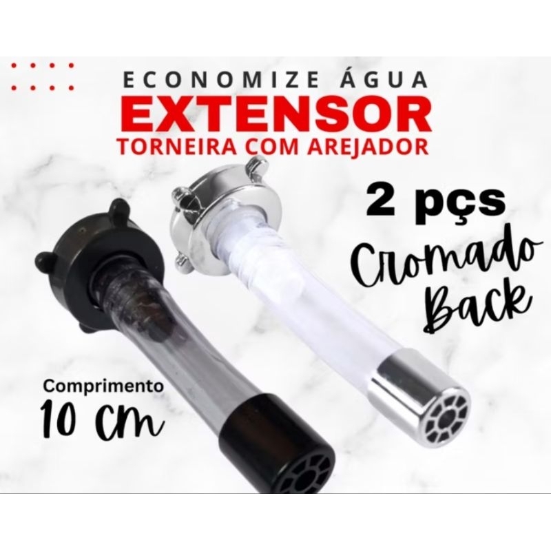 kit 2 Extensores de Torneira Bico com Arejador Jato Vip para Torneira