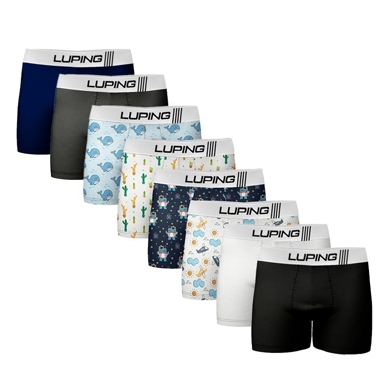 Kit 5 Cuecas Boxer Microfibra Infantil Shortinho Forro de Algodão Lisas E Com Desenhos