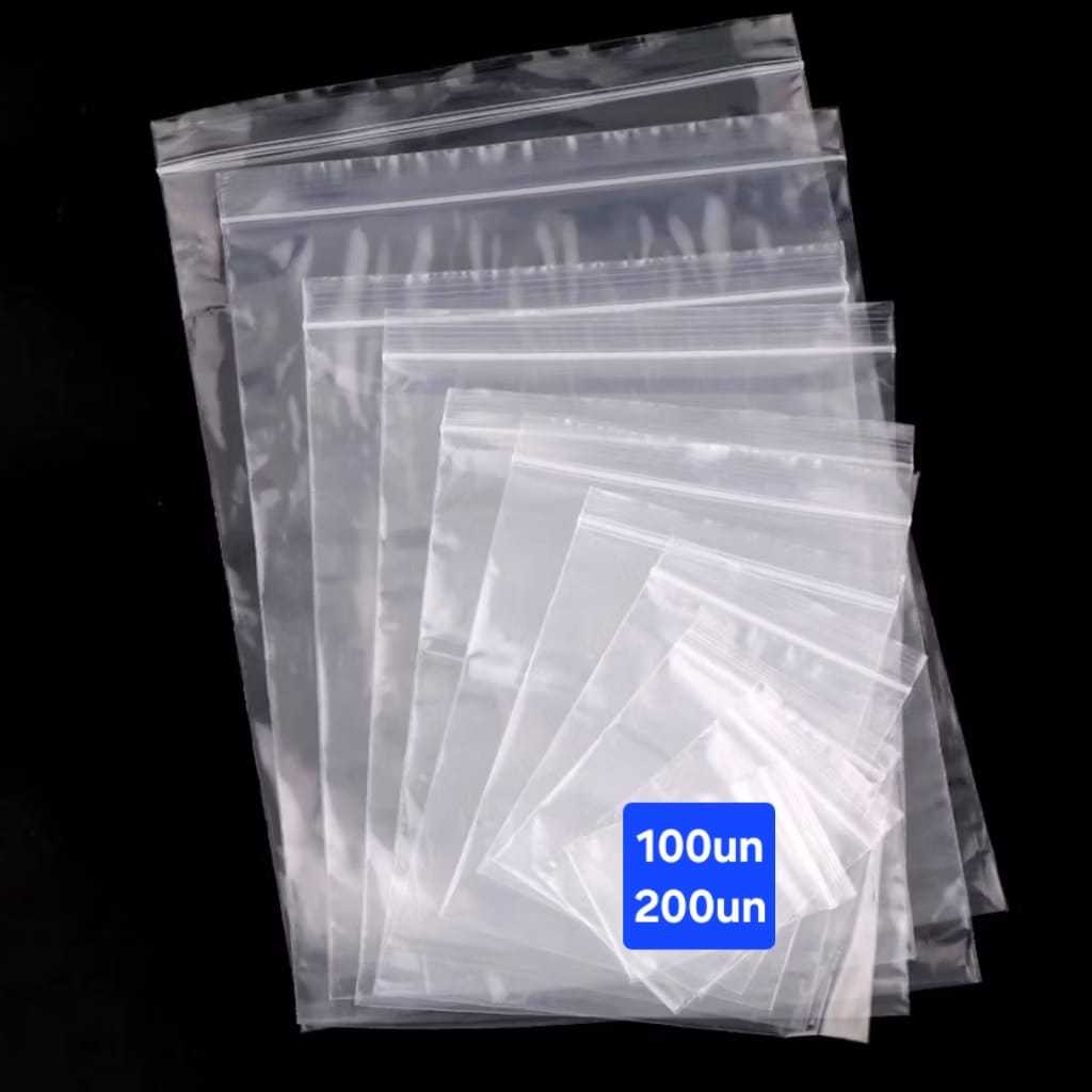 SACO ZIP  TRANSPARENTE 18 x 26 , 20 x 30 c/ 100un ou 200un distribuidor revenda