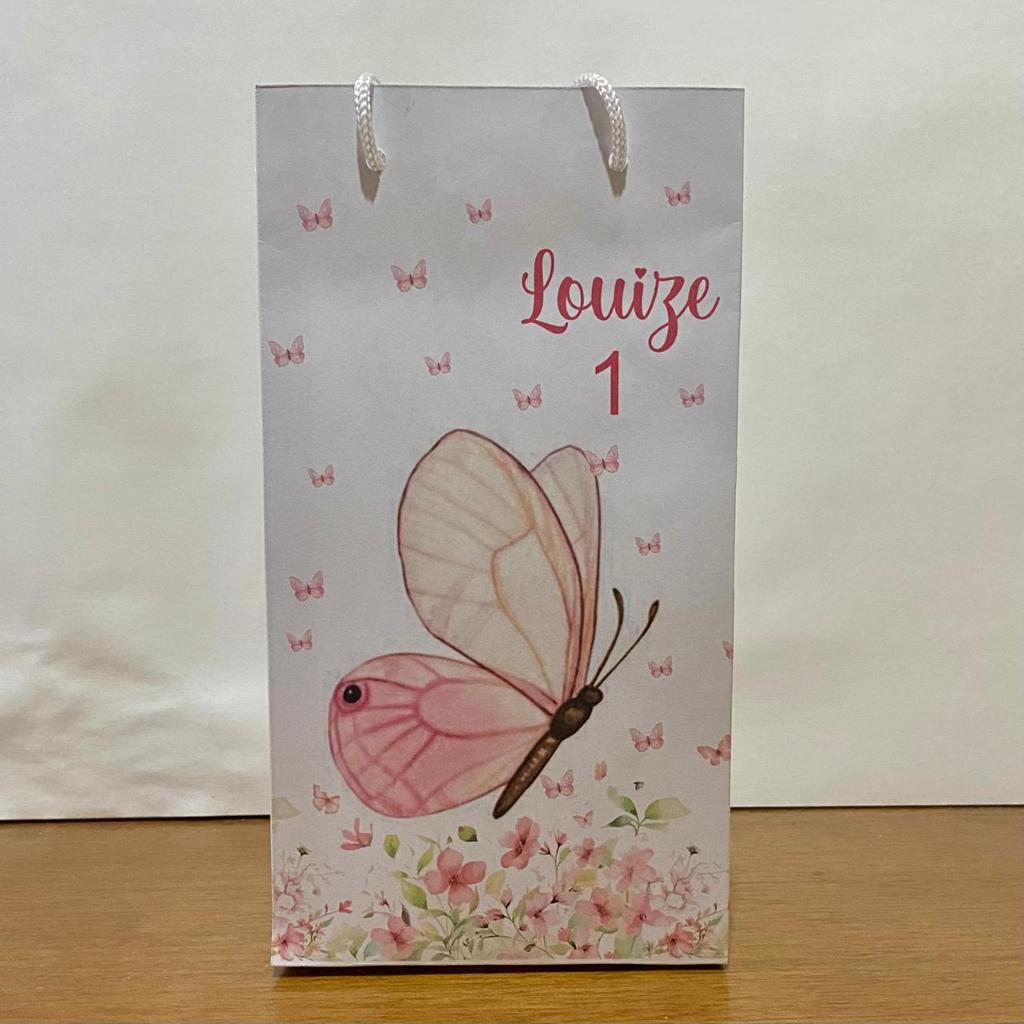 Sacolinha Personalizada JARDIM DAS BORBOLETAS ROSA PEGUE E MONTE Lembrancinhas, Sacola Surpresa,SAQUINHO DE DOCES