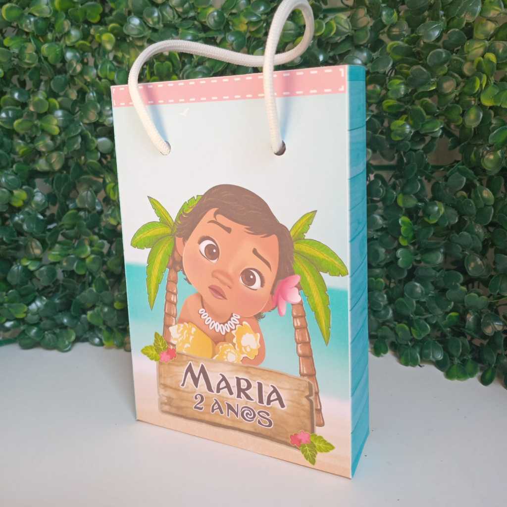 Sacolinha Surpresa Moana Baby personalizada Lembrancinha Festa Infantil