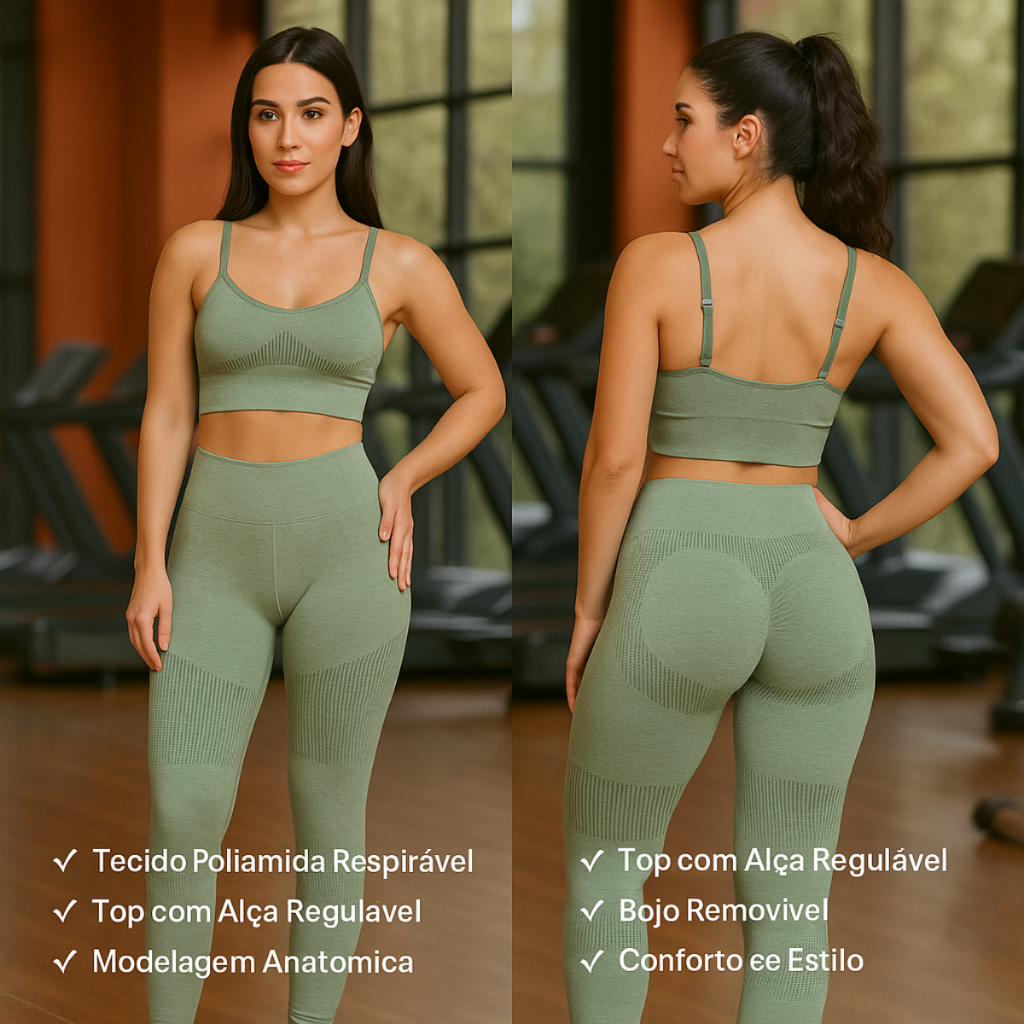 Conjunto Top e Calça Legging Tie-Dye Levanta Bumbum Cintura Alta Fitness Academia