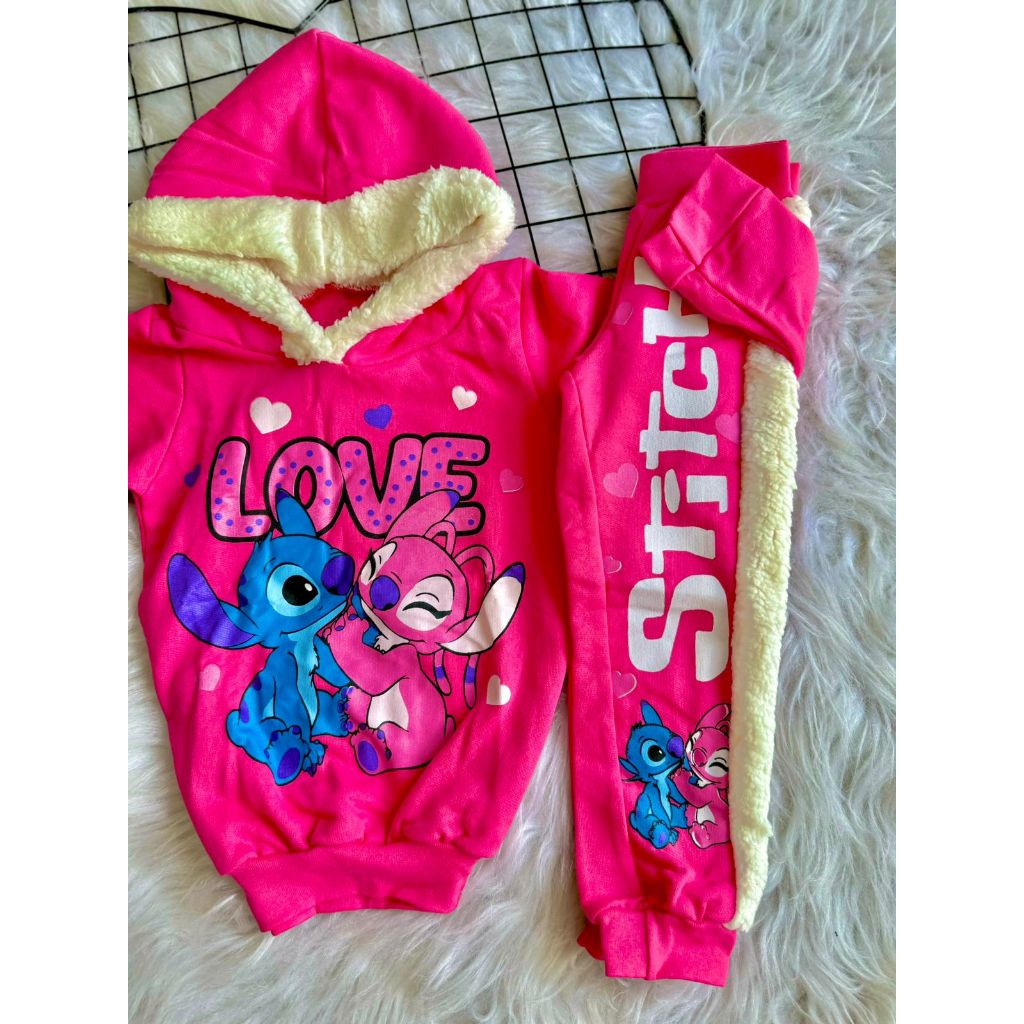 Conjunto moletom Stitch infantil menina inverno  Tam. 2 a 9 anos
