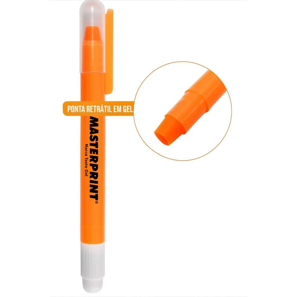 Marca Texto Gel Masterprint Caixa C/ 6 Unidades cor Laranja (MP 613)