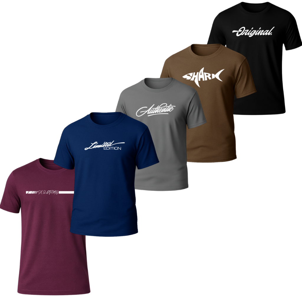 Kit 5 Camisetas Dry Fit Estampado Sk Clothing- C0002 em Oferta na Shopee