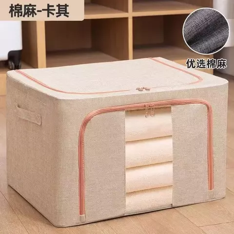 Caixa Organizadora Roupas Brinquedos Lençol Edredom Guarda Roupa Dobrável Visor Transparente 66L