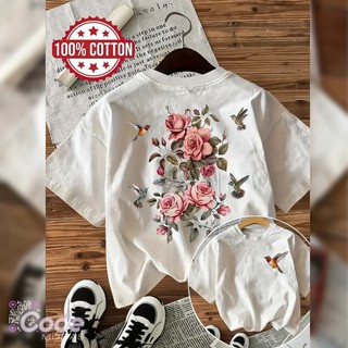 Camisa Camiseta T-Shirt Beija-Flor Floral Estilo Vintage Algodão Aesthetic