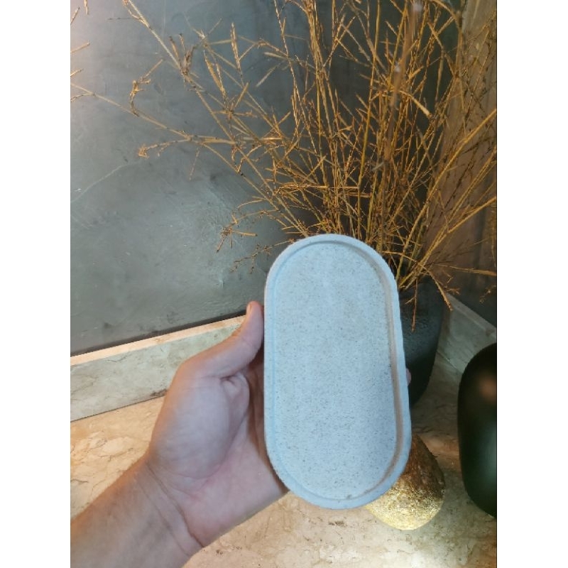 Bandeja Decorativa Oval Decorativa Em Concreto  Artesanal Decoração Enfeite de  Mesa Banheiro  Rack Cozinha   .
