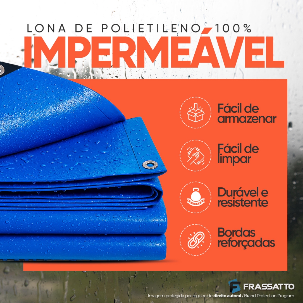 Lona 7x4 Plástica Reforçada Piscina Agricultura Pesca Carreta Construção Impermeável 4x7 Com Ilhós