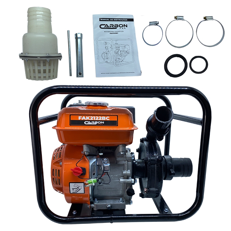 Motobomba Centrífuga a Gasolina 2 Polegadas 7HP 212CC 30.000L/H Carbon Fak