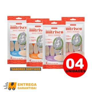 Petisco Cremoso Nutrisco Tipo Churu para Gatos Vários Sabores 4 Unidades 56gr cada em Oferta na Shopee