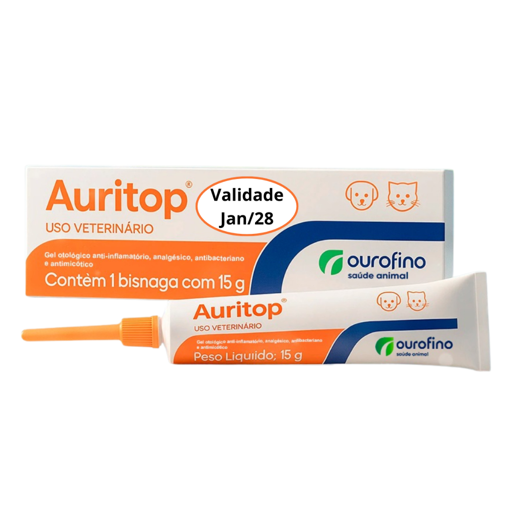 Auritop 15g Ourofino Gel Otológico Otite Para Cães E Gatos em Oferta na Shopee