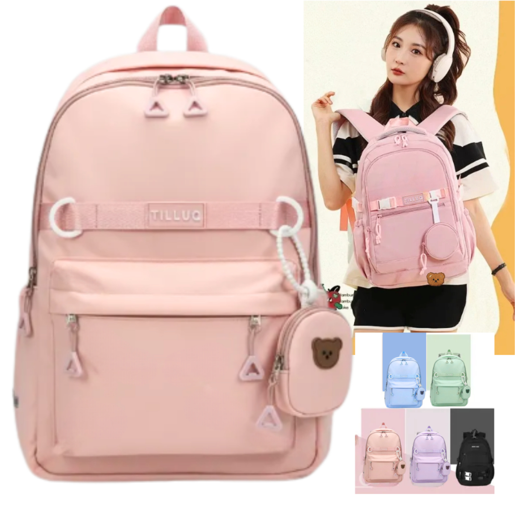 Mochila Feminina Grande Escolar Faculdade Trabalho Nylon Impermeável Linda Resistente Espaçosa 🔥