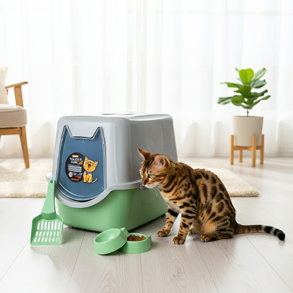 Caixa Areia Fechada Banheiro Toalete Sanitário Gato Antiodor