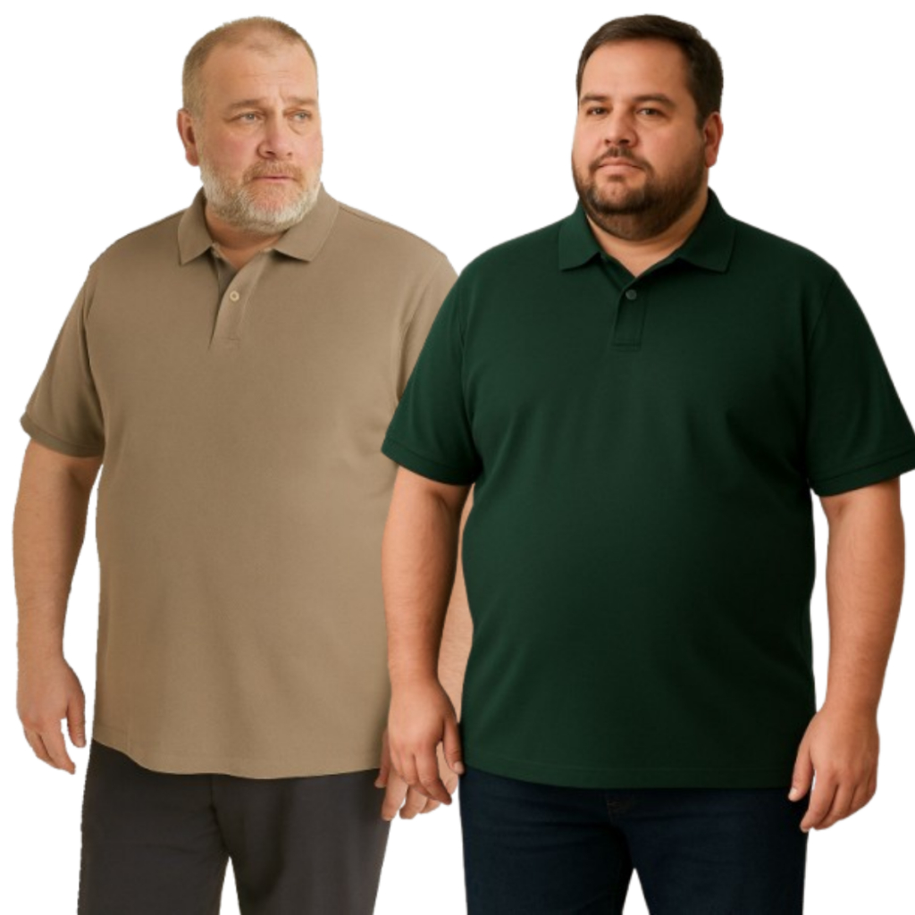 Kit 2 Camisetas Polo Masculina Plus Size Extra Grande - G1 ao G5 Cores Sortidas