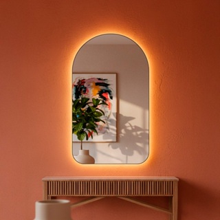 Espelho Decorativo com Led Orgânico Lapidado de Parede Para Sala Quarta Banheiro 55x75 Mod. Capela em Oferta na Shopee