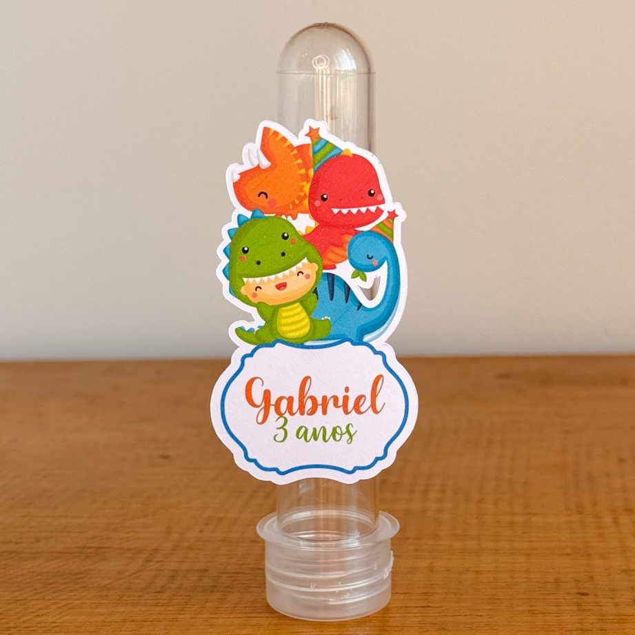 Aplique de Tubete DINO BABY de 8cm Personalizado para Decoração  Aniversário e Lembrancinhas Dinossauro