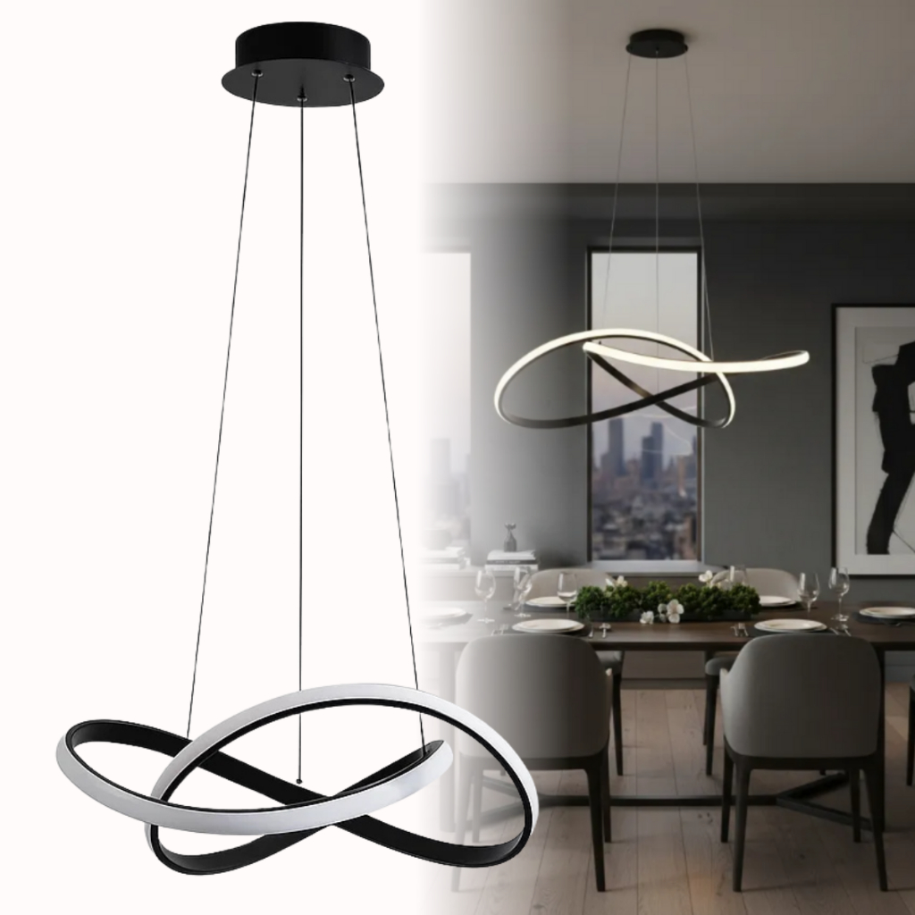 Lustre Pendente Sala De Jantar Moderno Preto Led Bivolt em Oferta na Shopee