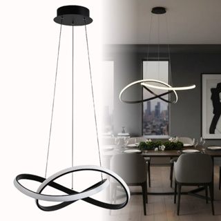 Lustre Pendente Sala De Jantar Moderno Preto Led Bivolt em Oferta na Shopee