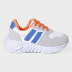 Tênis Infantil Masculino Menino Casual Elástico Laranja/Areia Sapato Escolar Calce Facil Confortável