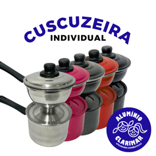 Cuscuzeira Individual Modelo Peitinho de Alumínio Polido Nº10 Prata Rosa Vermelha Preta e Grafite em Oferta na Shopee