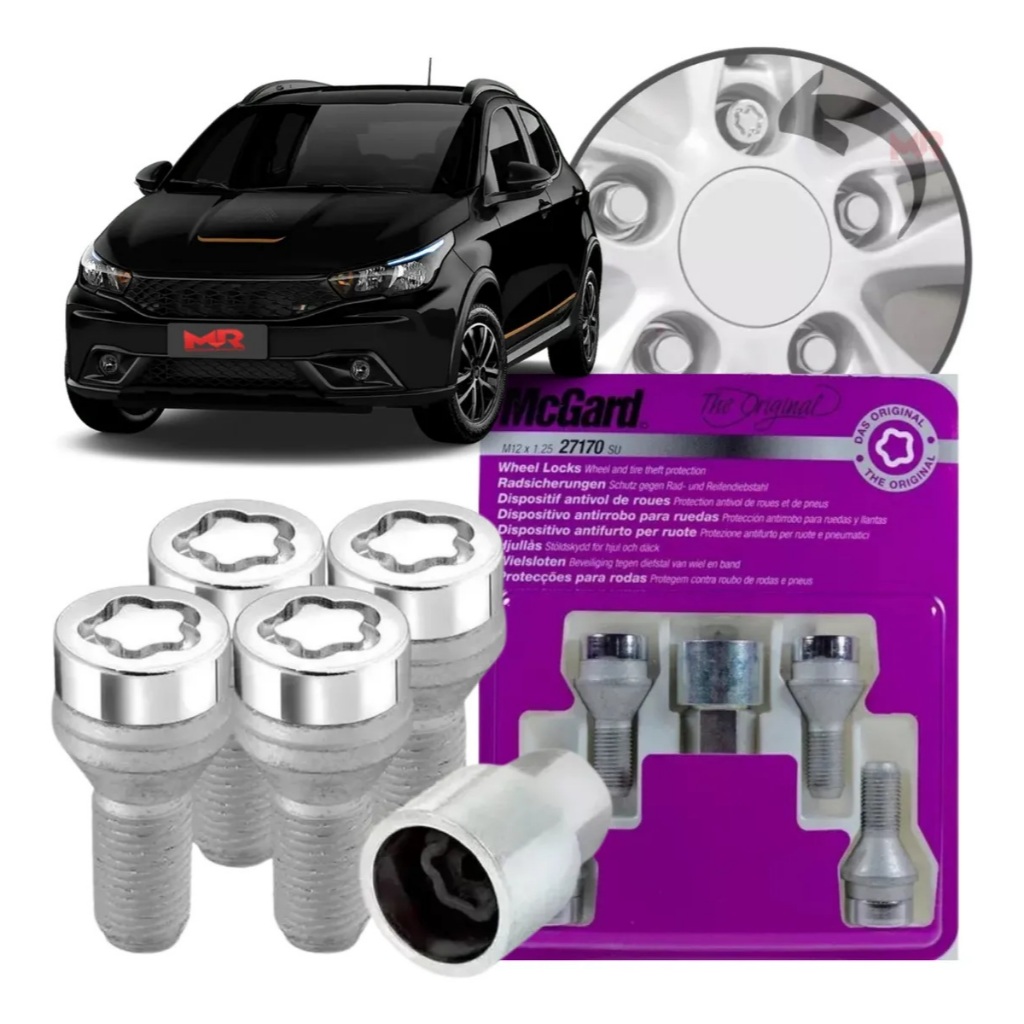 Parafuso Antifurto Trava Roda Fiat Argo 2024 2025 2026 Mcgard Original