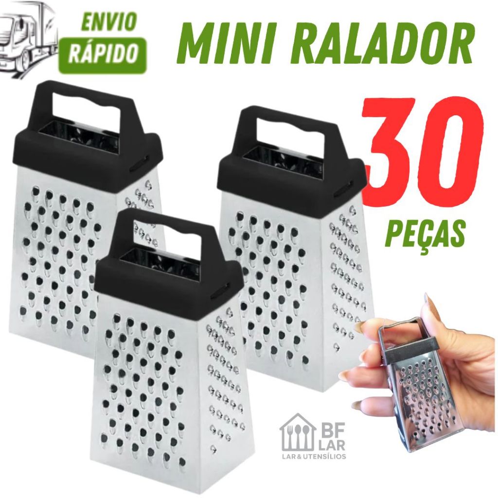 Kit de Mini Ralador com 30/20/10 Peças em Aço Inox Premium para Lembrancinhas ou Chá de Bebê Cozinha