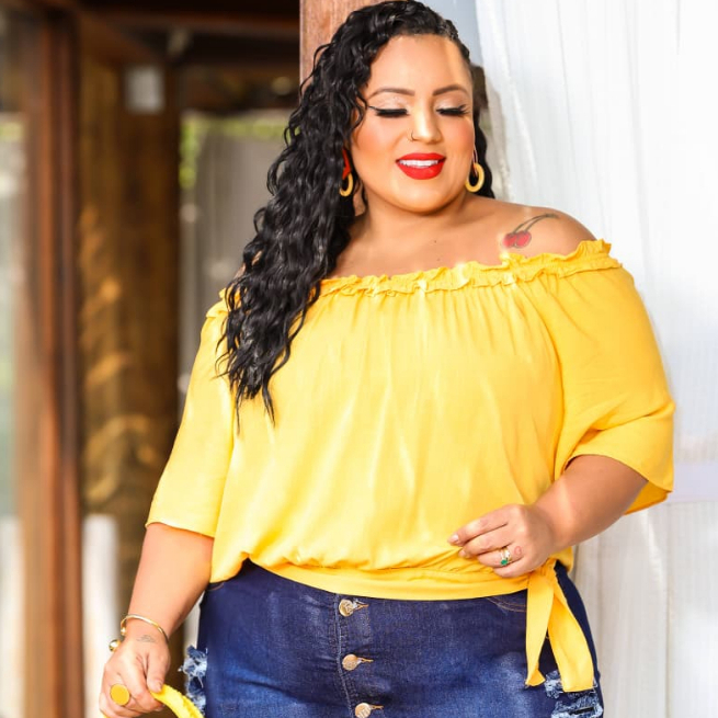 Blusinha Ciganinha Feminina Ombro A Ombro Manga Curta Versátil Com Elástico Blusa Cigana