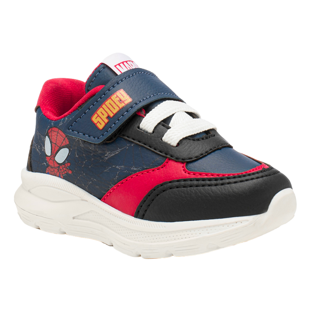 Calçado Kids Menino | Spider-Man |  Preto, Azul | Velcro + Elástico | 20-27 | Escolar | Original