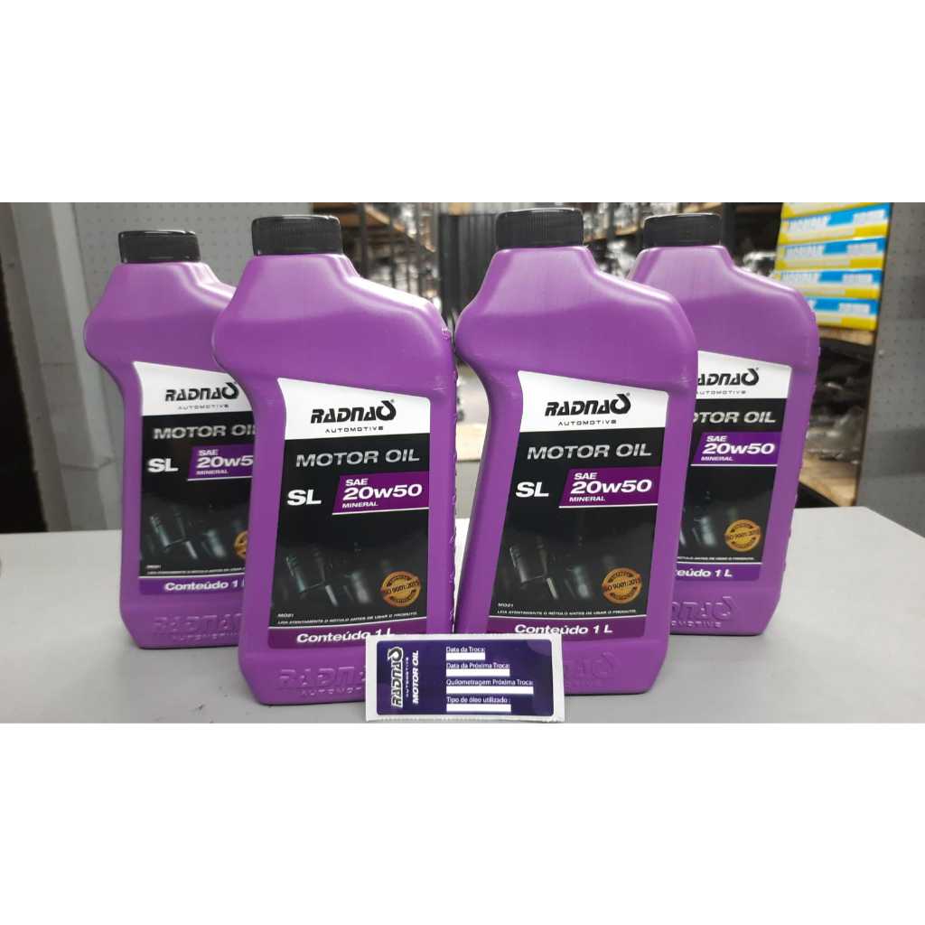 Óleo 20w50 Mineral para carro Radnaq 4 litros Óleo 20w50 Mineral para carro Radnaq 4 litros