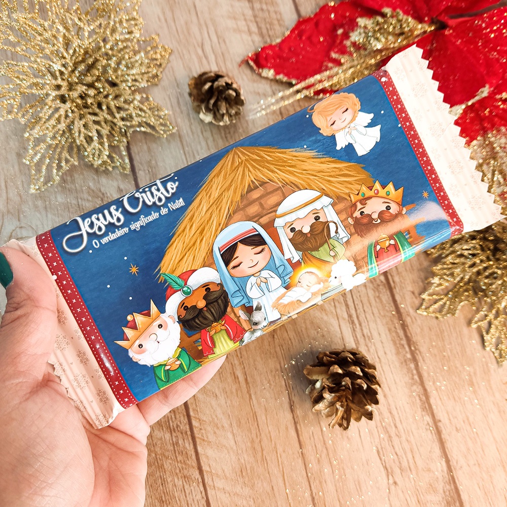 10 UN Capinha para Barra de Chocolate Industrializada 90gr Natal- Lembrança Natal- Monte seu Kit- Mimo Natal