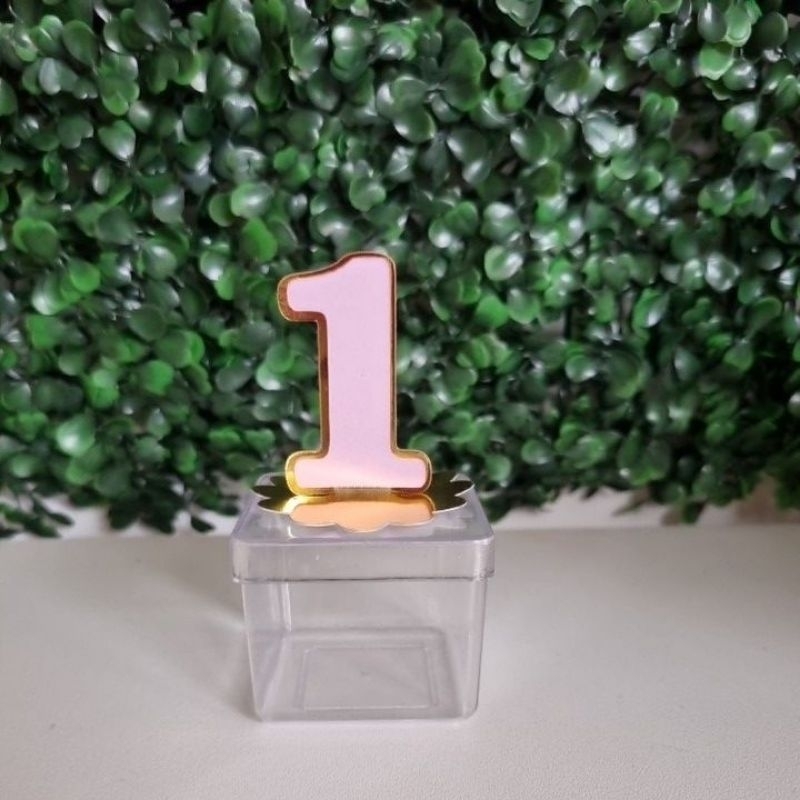 Kit Apliques Números Personalizados 5x5 cm - Lembrancinhas Festa Infantil Caixa Acrílica