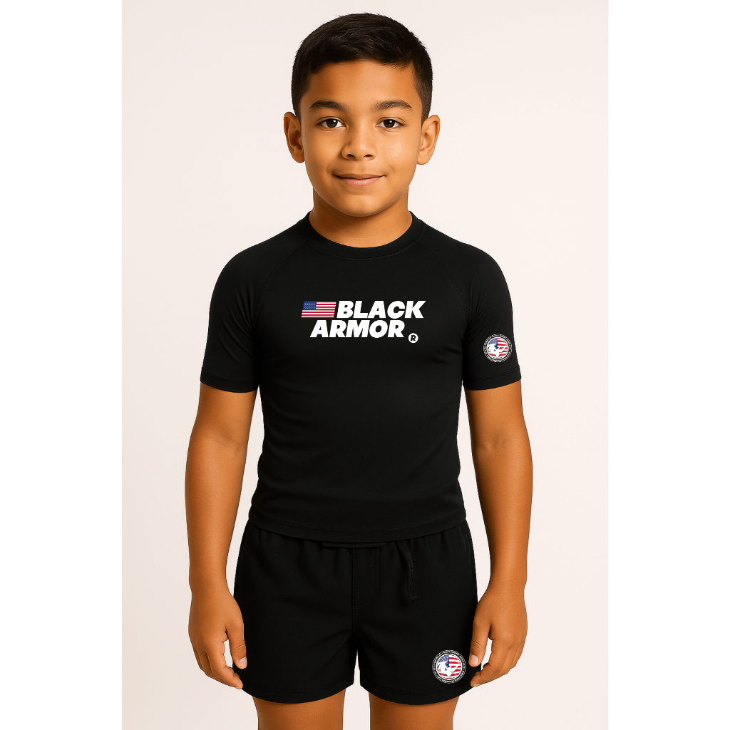 RASH GUARD INFANTIL NO GI JIU JITSU KICKBOXING MUAY THAI em Oferta na Shopee
