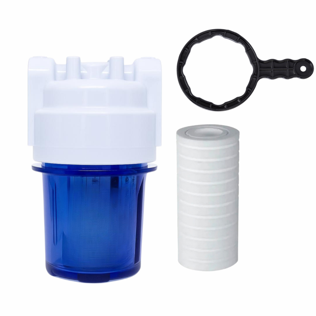 Carcaça De Filtro 5¨ Branca - Pou + Refil Pp 5 + Chave em Oferta na Shopee