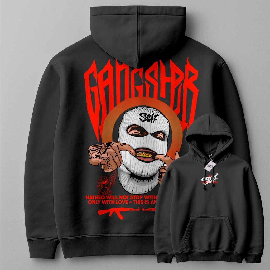 Moletom Canguru Self Gangster Hatred Will Not Stop With Hate Anymore Only With Blusa Casaco