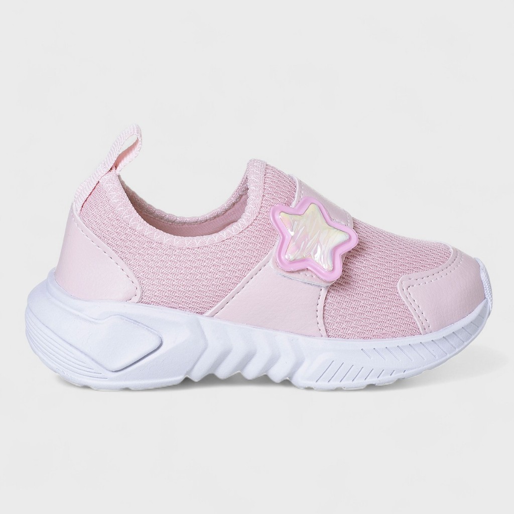 Tênis Infantil Feminino Menina Calce Fácil Fecho Contato Estrela Rosa Escolar Confortável em Oferta na Shopee