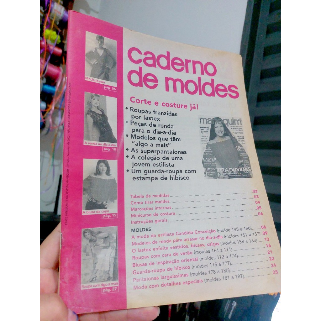 Caderno De Moldes Da revista Manequim nº506 Fevereiro de 2002