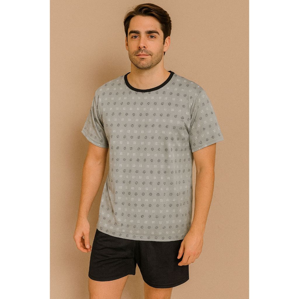 Pijama Conjunto Curto Masculino Calor Versao Confortável e Estiloso Premium