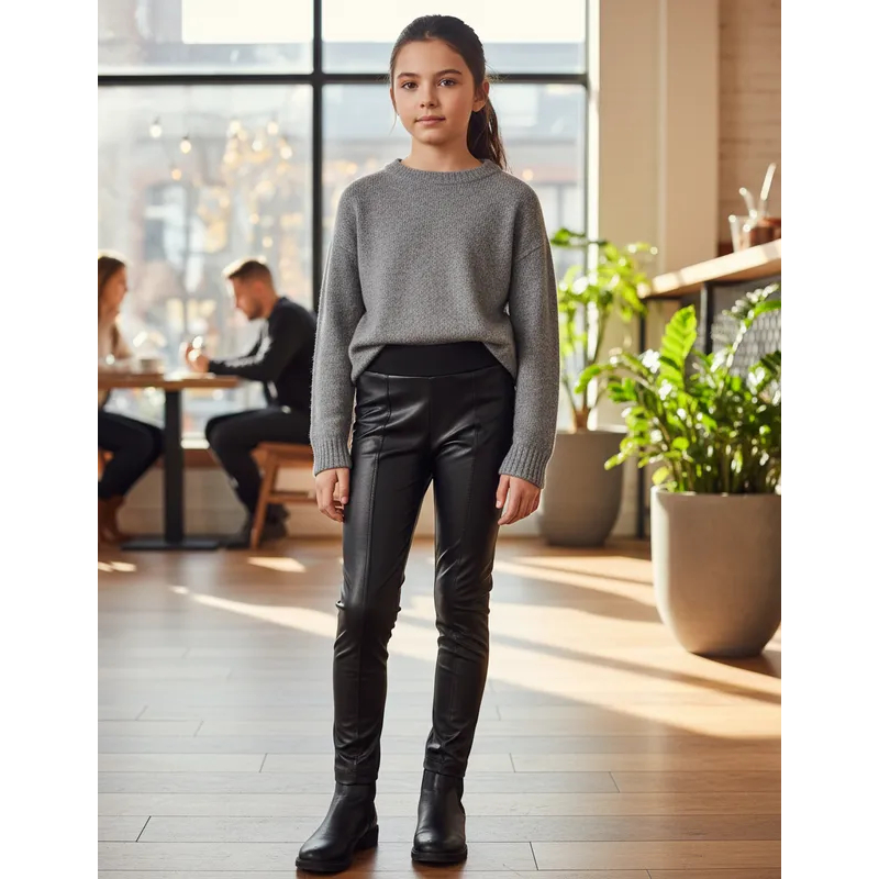 Calça Legging Montaria Infantil e Juvenil de Suplex Peluciada com detalhe em Cirrê - Leg menina