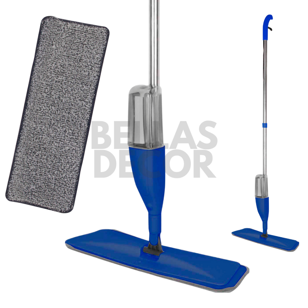 Esfregão Mop Spray com Reservatório, Alavanca Pulverizadora e Base de Microfibra 360° – 120cm